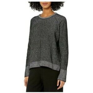 Women’s Eileen Fisher Ribbed Organic Cotton Soft Chenille Sweater Black Size S